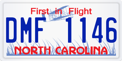 NC license plate DMF1146