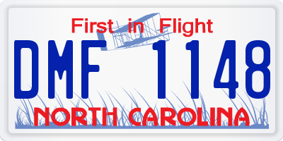 NC license plate DMF1148