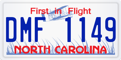 NC license plate DMF1149