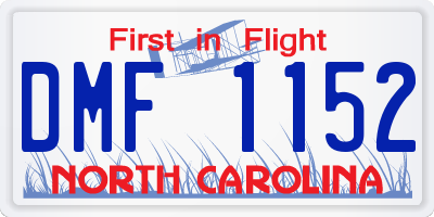 NC license plate DMF1152