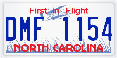 NC license plate DMF1154