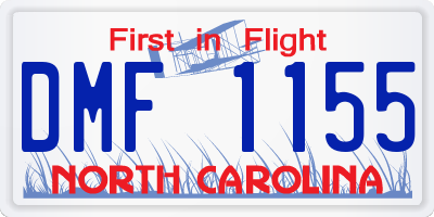 NC license plate DMF1155