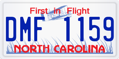 NC license plate DMF1159