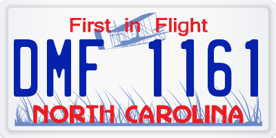 NC license plate DMF1161