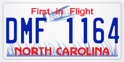 NC license plate DMF1164