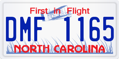 NC license plate DMF1165
