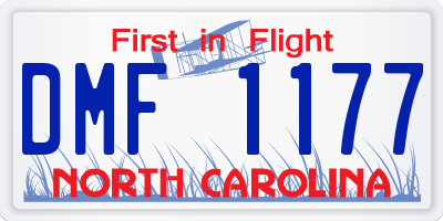 NC license plate DMF1177