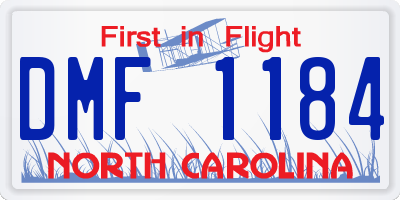 NC license plate DMF1184