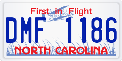 NC license plate DMF1186