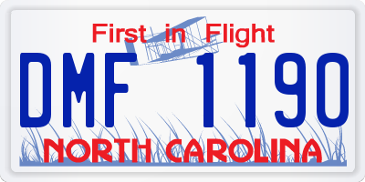 NC license plate DMF1190