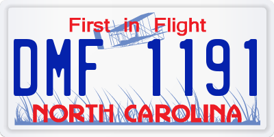 NC license plate DMF1191