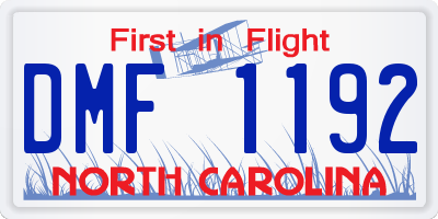 NC license plate DMF1192