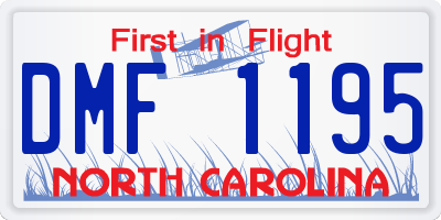 NC license plate DMF1195