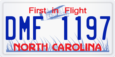 NC license plate DMF1197