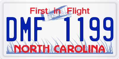 NC license plate DMF1199