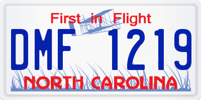 NC license plate DMF1219