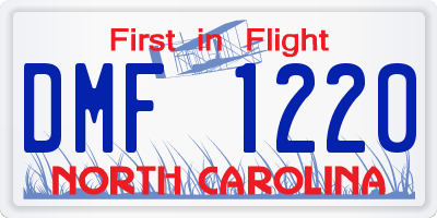 NC license plate DMF1220