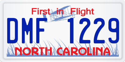 NC license plate DMF1229