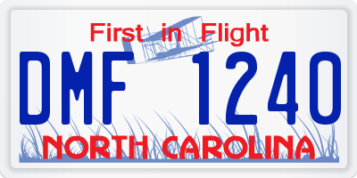 NC license plate DMF1240