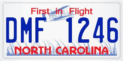 NC license plate DMF1246