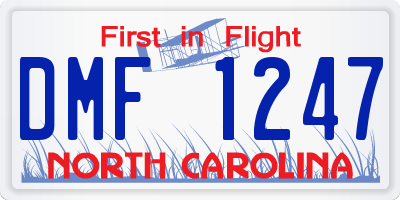 NC license plate DMF1247