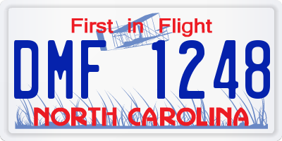 NC license plate DMF1248