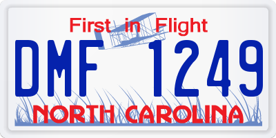 NC license plate DMF1249