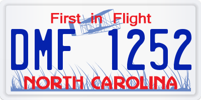 NC license plate DMF1252