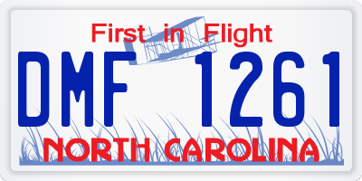 NC license plate DMF1261