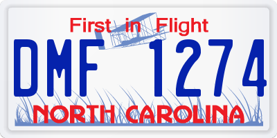 NC license plate DMF1274