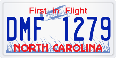 NC license plate DMF1279
