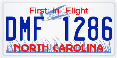 NC license plate DMF1286