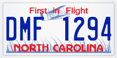 NC license plate DMF1294