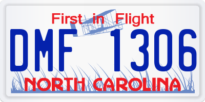 NC license plate DMF1306