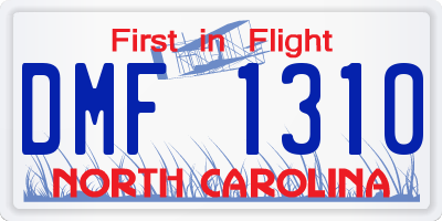 NC license plate DMF1310