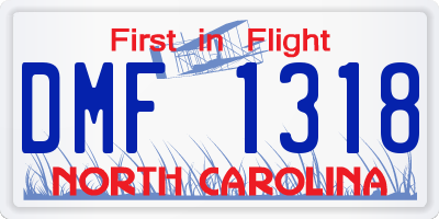 NC license plate DMF1318