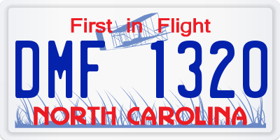 NC license plate DMF1320