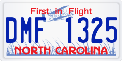 NC license plate DMF1325