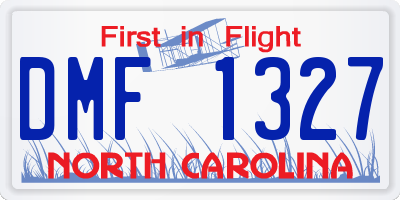 NC license plate DMF1327
