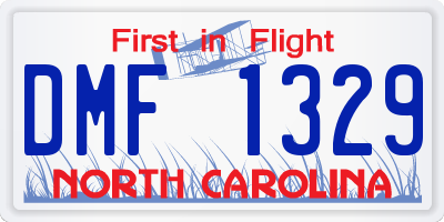 NC license plate DMF1329