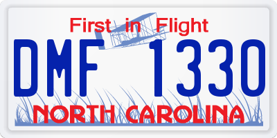 NC license plate DMF1330