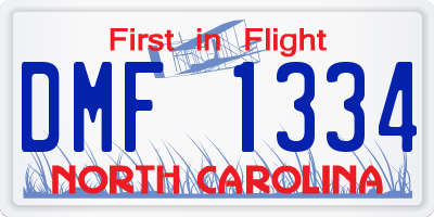 NC license plate DMF1334