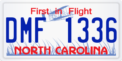 NC license plate DMF1336