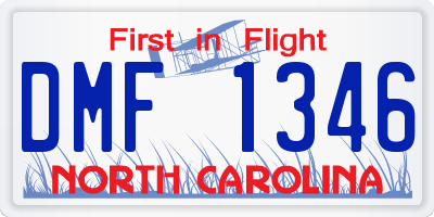 NC license plate DMF1346