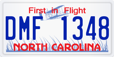 NC license plate DMF1348