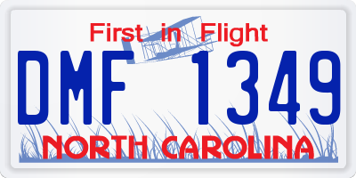 NC license plate DMF1349