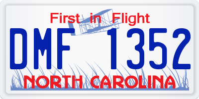 NC license plate DMF1352