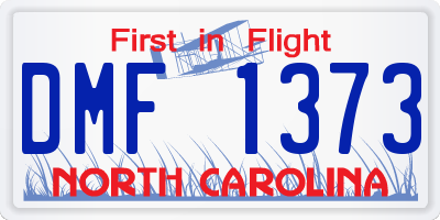 NC license plate DMF1373