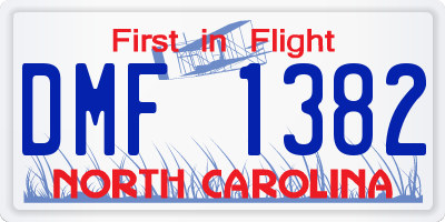 NC license plate DMF1382