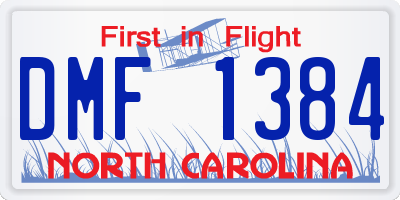 NC license plate DMF1384